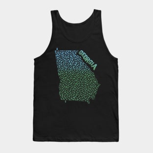 Georgia State Outline Maze & Labyrinth Tank Top